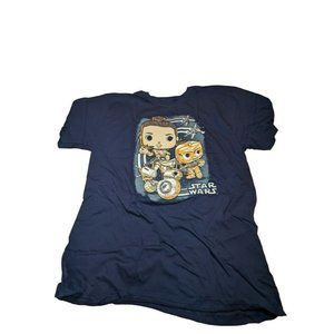Funko Pop Tees Star Wars Men's XL Blue T-Shirt Rey C-3PO Rise Of Skywalker New